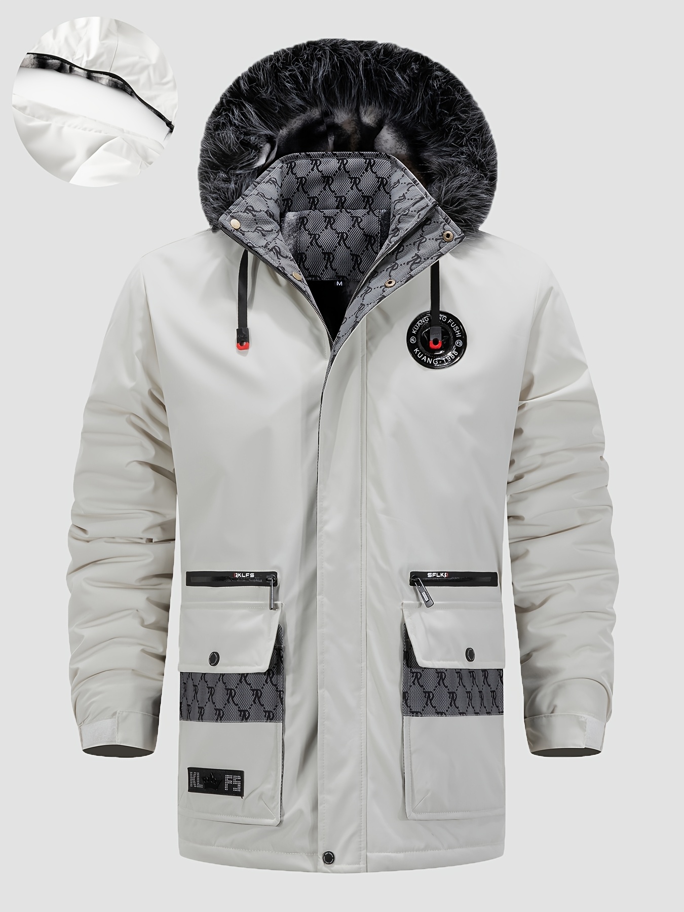 Men's Vintage Patchwork Fleece-Lined Jacket