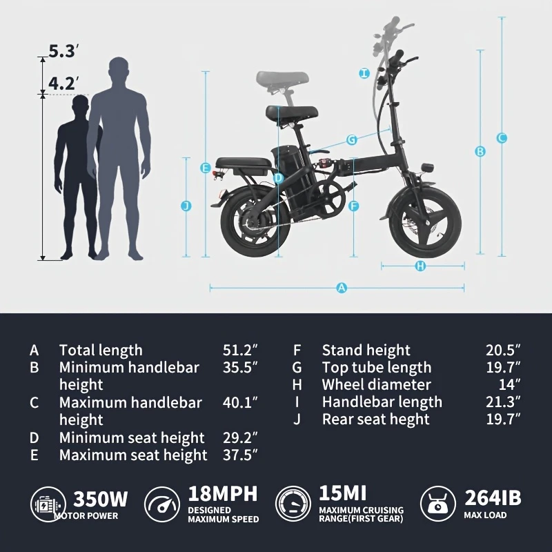 smart folding electric bike 14 inch lightweight e bike with 48v 350w brushless motor ideal for urban commuting long range lithium battery portable durable frame led display disc brakes for and rides 9