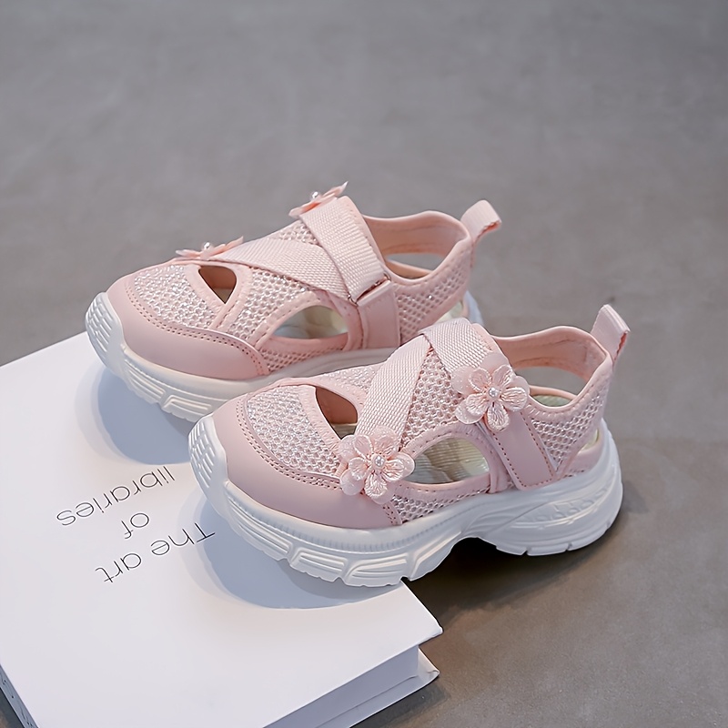 girls princess sandals 2026 summer fashion soft sole   childrens lightweight breathable single mesh shoes for girls