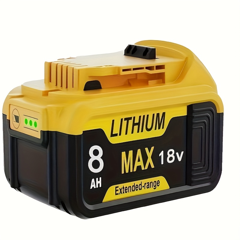 TEMU 18v 8.0ah Lithium-ion Replacement Battery For 18v Xr Power Tools Compatible With Dcb180 Dcb200 Dcb201, Compact Battery Pack, Longlasting Power,
