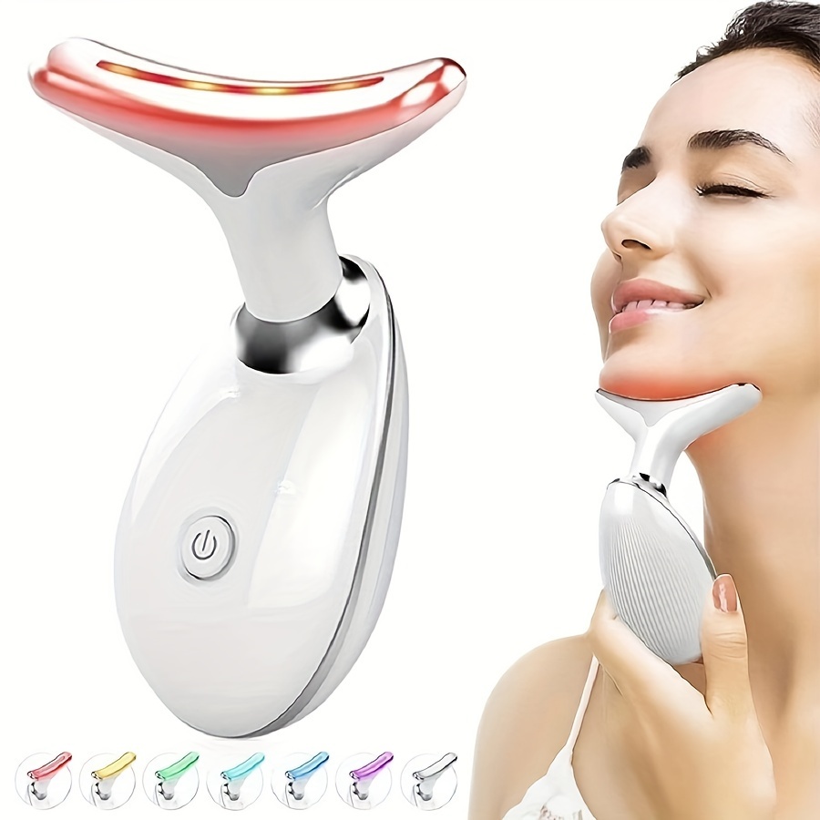 

7led Vibrating Massager, 1pc Set, Usb Charging, Facial Tool, Portable For Women, 36v Low , 600mah Rechargeable Battery, Spa