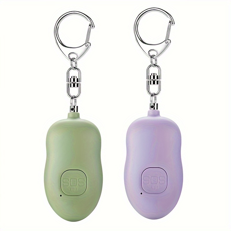 TEMU 2 Packs Rechargeable Personal Alarm 130db Alarm Personal Safety Alarm Rechargeable Led Light For Women Elderly Personal Alarm Keychain Alarm