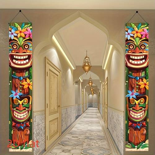 2d flat 1 pair welcome porch banner polyester indoor outdoor door wall decor party background festival supplies no power required