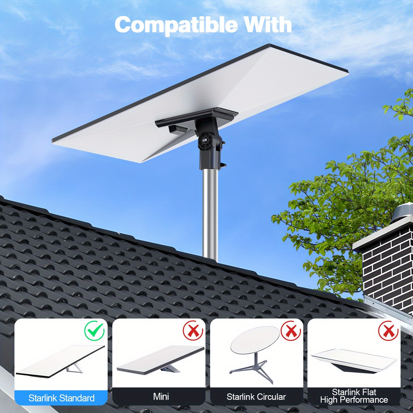 Kit de Support Mural pour Tube Starlink Gen 3, Accessoires Plaque Ronde Compatible avec Starlink Standard Gen3