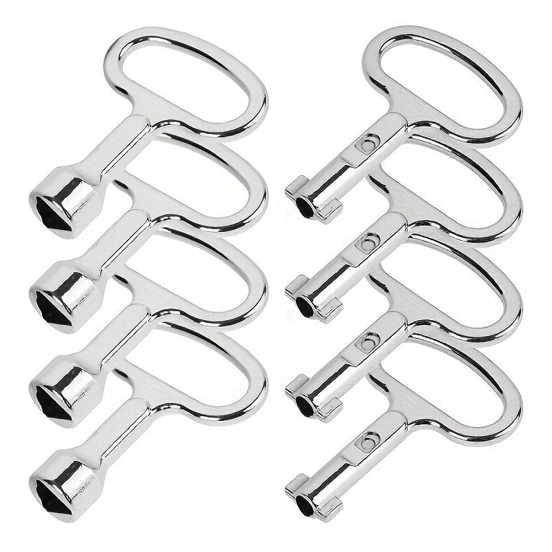 E-shop 8-teiliges, robustes Dreieck-Schlüsselset aus Aluminium – Multifunktionales Werkzeug für Elektrokästen, Werkzeugschränke, Kühlschränke, Rohre,