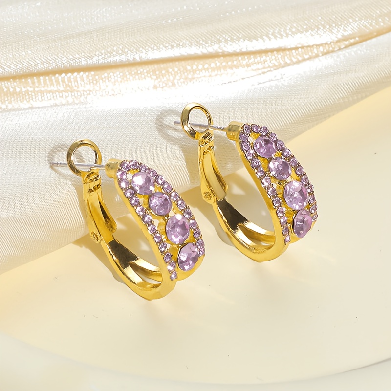 TEMU Boucles d'oreilles ovales dorées pour femmes, boucles d'oreilles , bijoux de mode pour tous