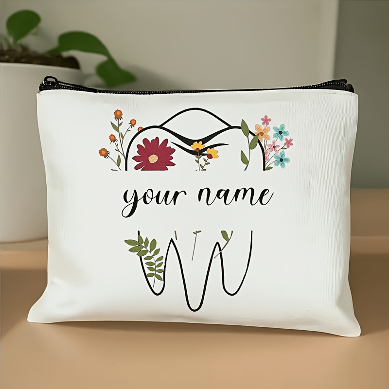 TEMU 1 pz Borsa da borsa dentale personalizzabile Peace And Love, riutilizzabile, regalo dentale divertente, regalo per igienista dentale, regalo di