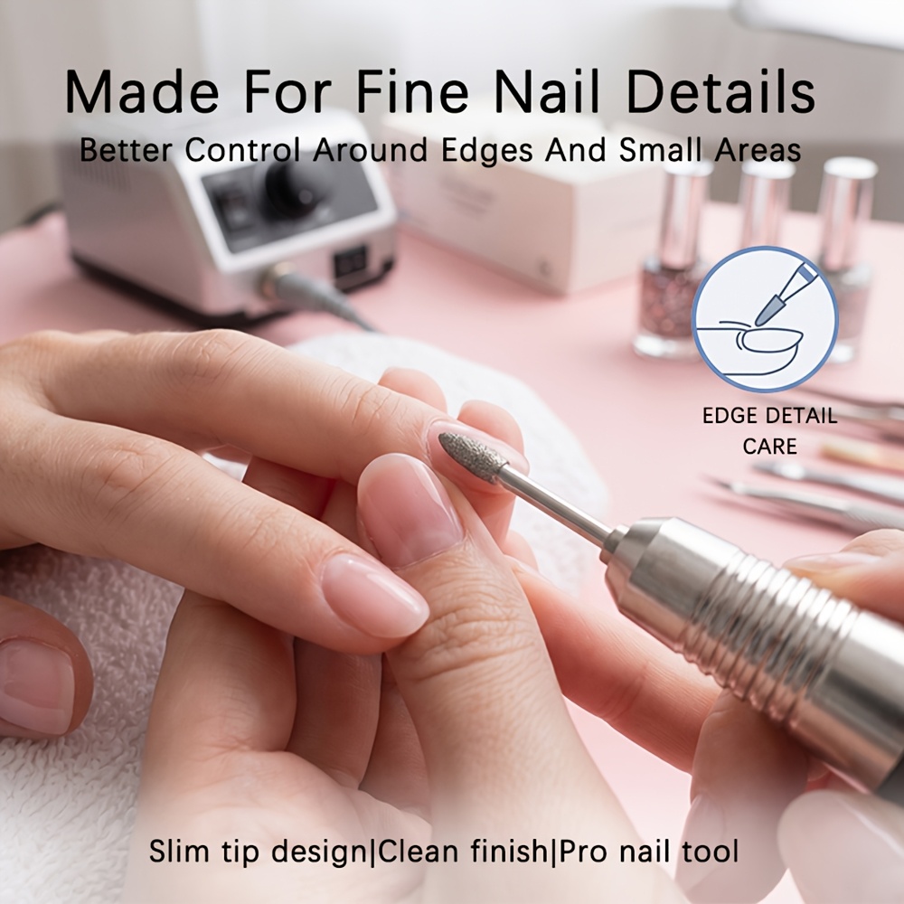 Nail Drill Bits Oval & Cylinder Cuticle Clean Bits, Fine Grit