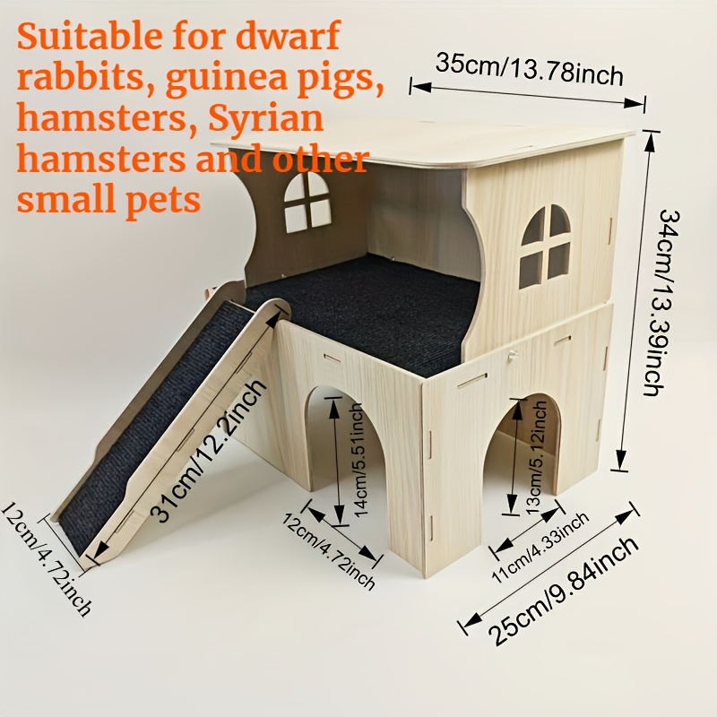 1 Extra-large Slide Pet House, Hamster House, Golden Hamster Habitat, Suitable For , Hedgehog Home, Suitable For Dwarf Rabbits, Guinea Pigs, Hamsters, Golden Hamsters, And Other Small Pets