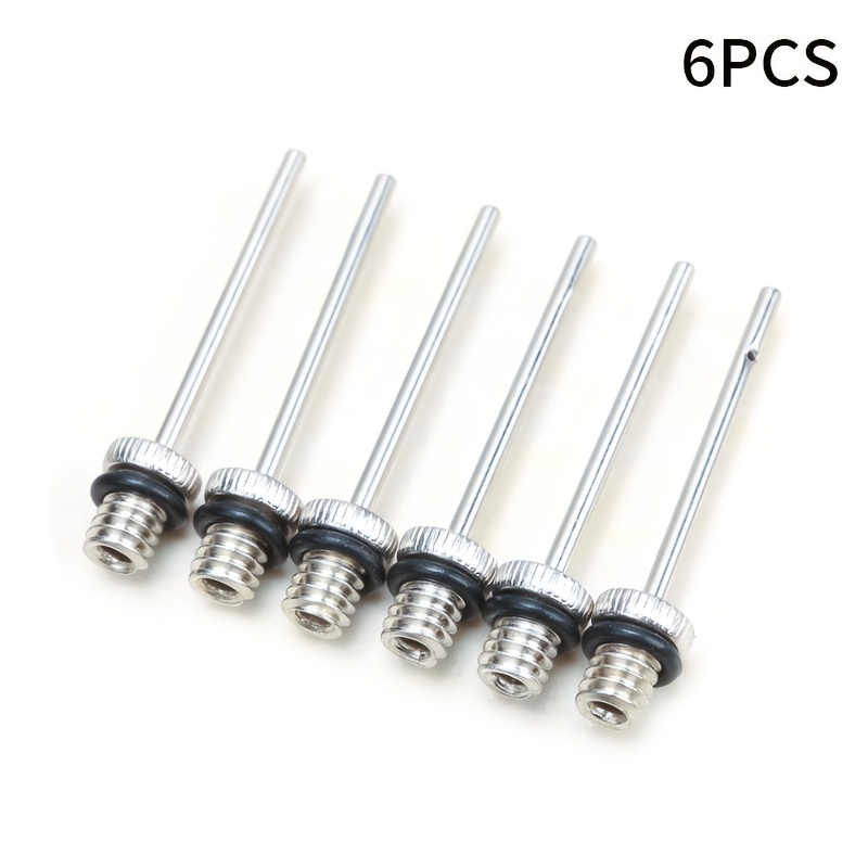 European Standard Ball Needle 6 Sold As A Set, 6pcs Stainless Steel English Needle Set, Suitable For Men And Women, Multi-sport Inflation Needles For Basketball, Football, Volleyball, Pump Additions