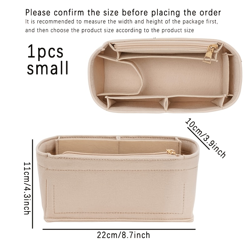 TEMU 2 Colori e 2 Misure Disponibili, Sacchetto Contenitore in , Multicomparto con Cerniera, Mantieni la Tua Borsa , Organizza la Borsa Contenente la