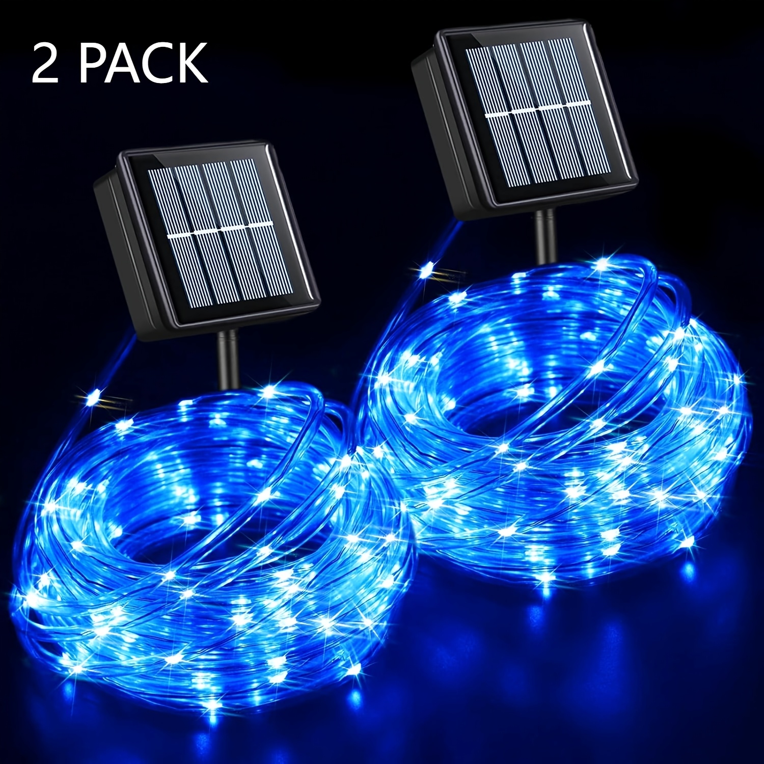 

2pcs Solar Rope Lights, 40ft Led Outdoor Fairy String Lights, Solar-powered Tube Light For Garden, Patio, Fence, Balcony, Camping, Decoration, Christmas Lights, Yard