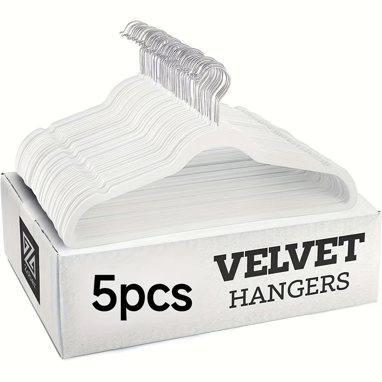 TEMU 5pcs Velvet Non-slip Hanger Set With Leg Clips - Space-saving, Durable Organizer For Home & Retail Display