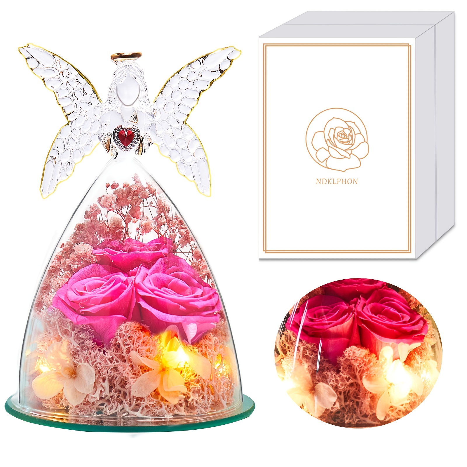 Image of Gift For Mom, Birthday Gift, Gift For Women, Flower Delivery, Eternal Rose Glass Ornament, Anniversary Mother's Day , Gift For Grandma, Wife, Daughter, Girlfriend