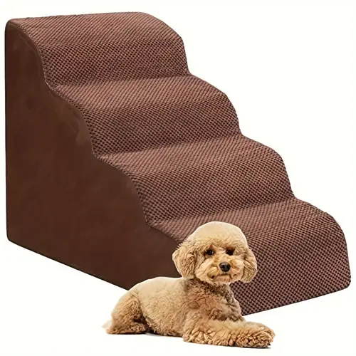 dog stairs for small dogs high density foam dog ramp extra wide non slip pet steps for high beds or couch soft foam doggie ladder for dogs injured older pets small cats