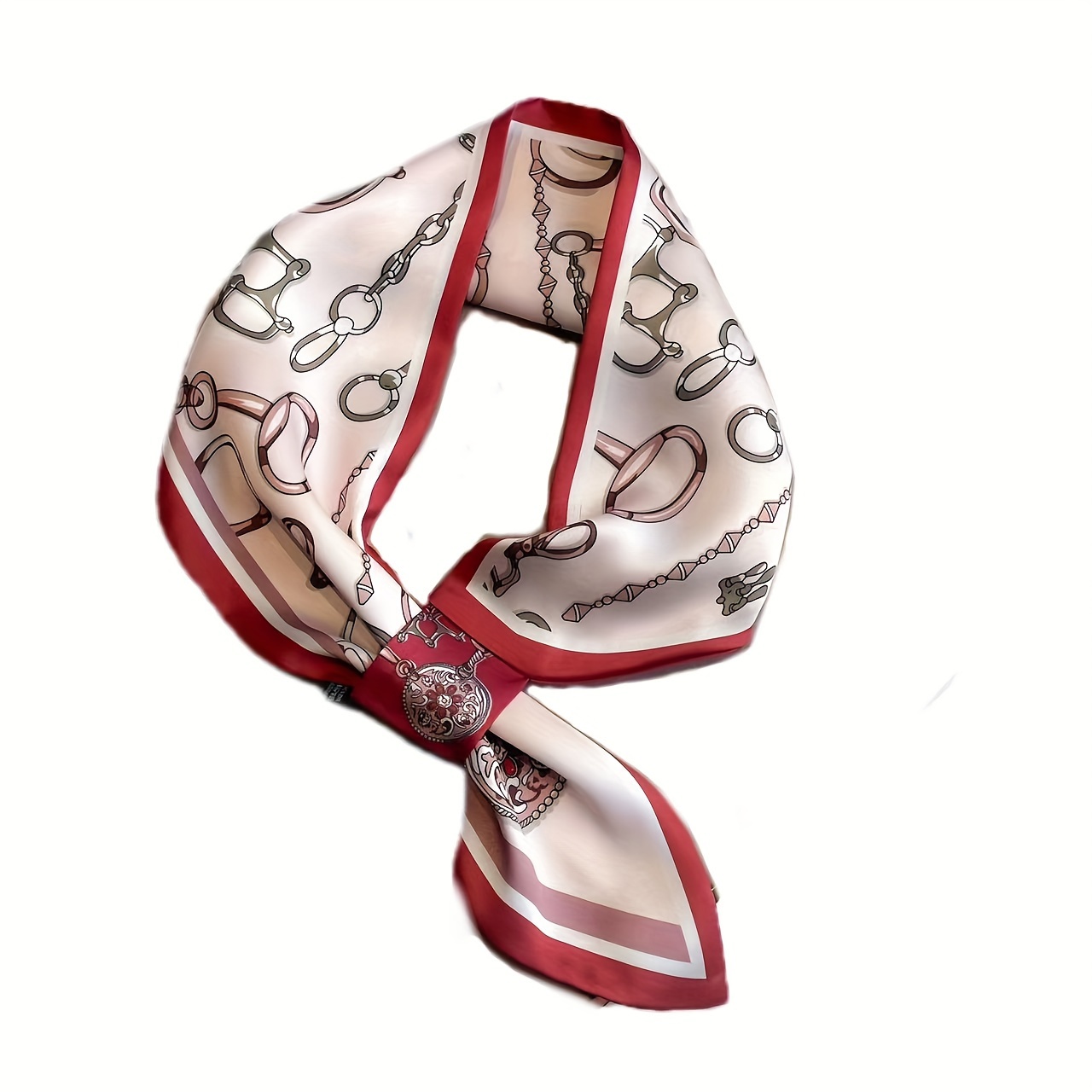 

Luxury Silky Cross Tie Scarf With Ear-like Corners, Mature Style Elegant Accessory For Sophisticated