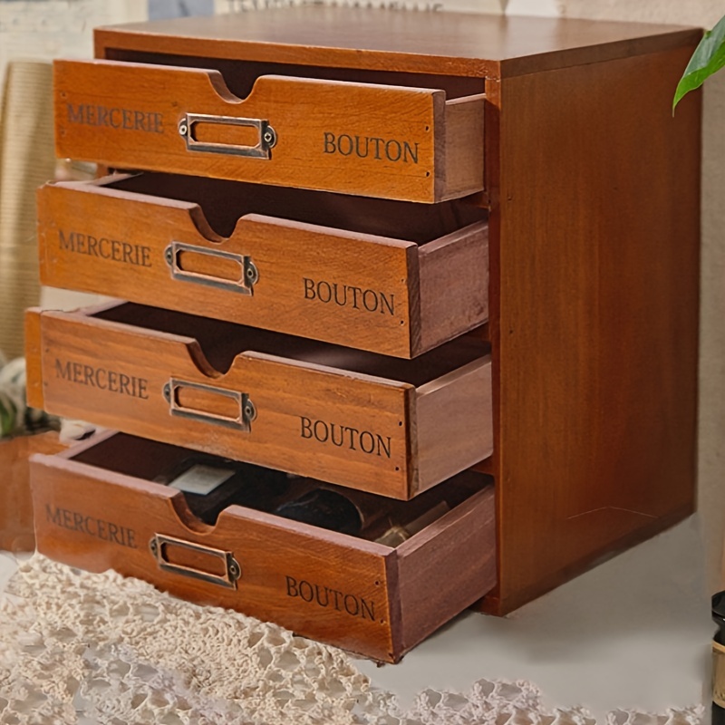 Wooden Paper Storage Drawers - Temu