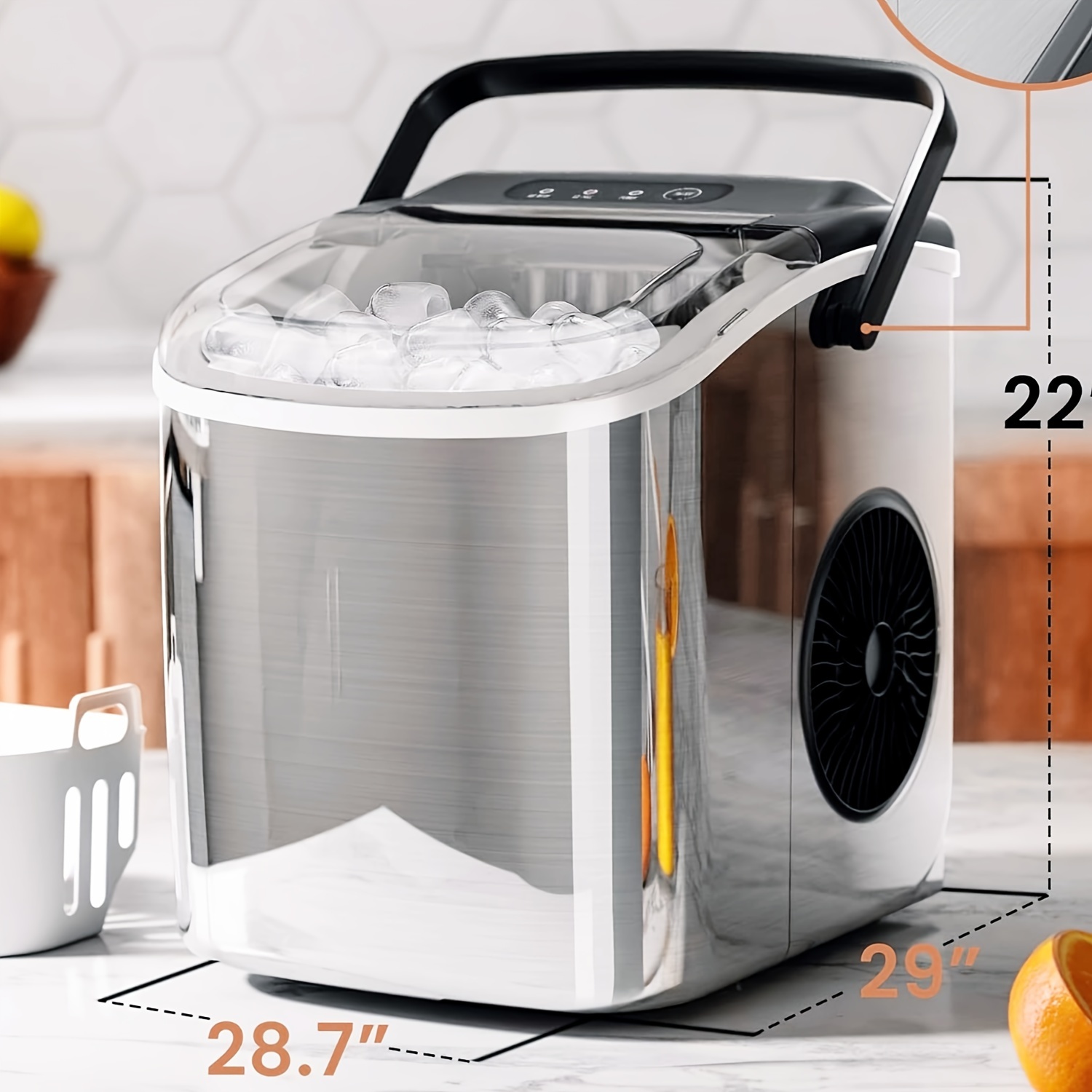 TEMU Joy Pebble Ice Maker Stainless Steel