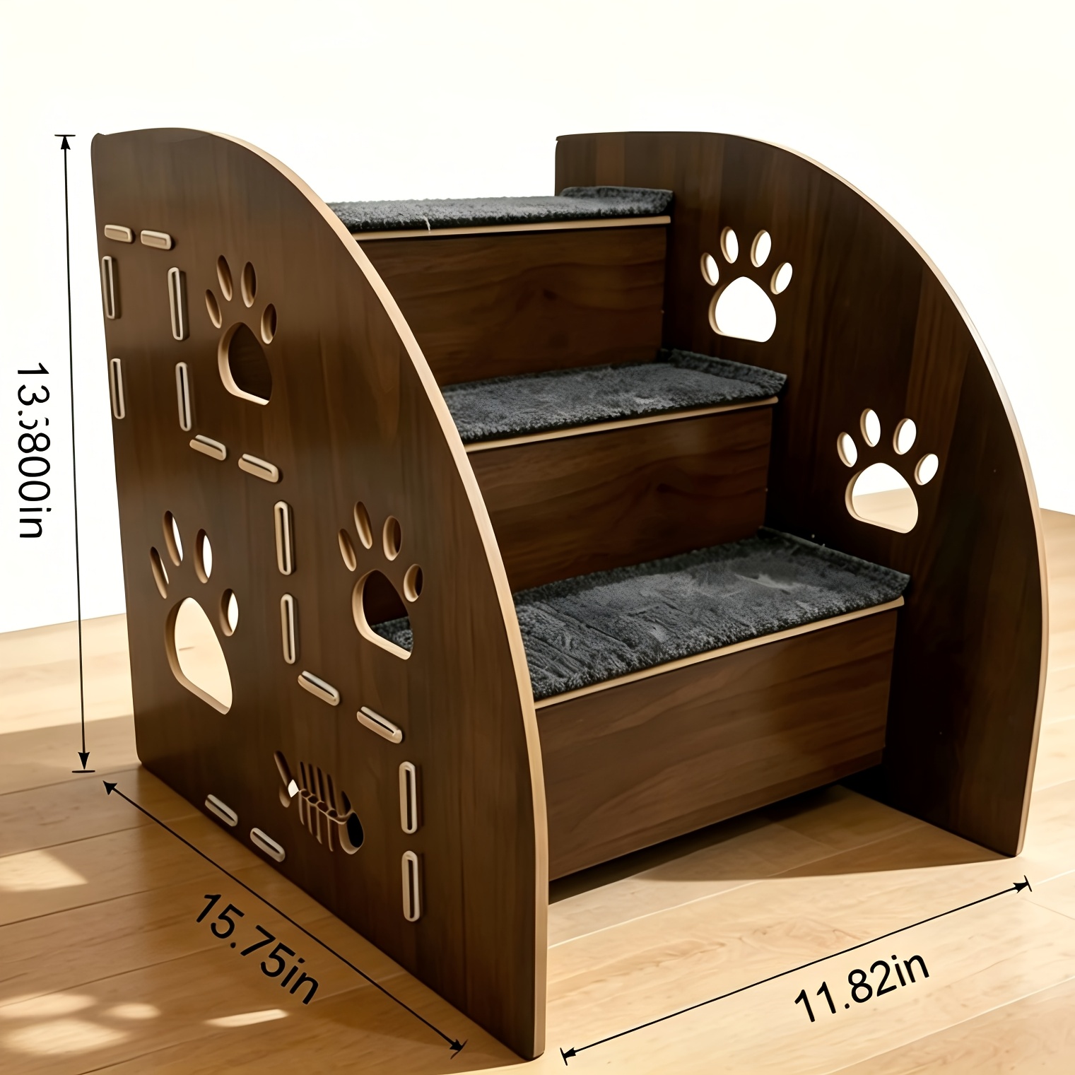 Pet Stairs For Bed/sofa, Non-slip, 3 To 4 Level Dog Stairs With Thickened Safety Rails And Ramp Design, 15inch Height, Suitable For Small/medium Dogs, Cats And Senior Pets(sturdy Structure)