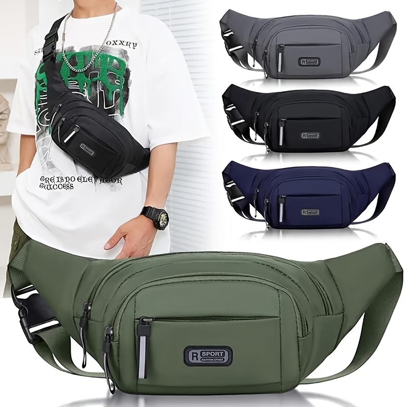 1pc 40.01cm Adjustable Waist Bag Fanny Pack with Zipper Closure - Unlined Nylon Hip Pack for Men & Women, Sporty Design for Hiking, Travel, Camping, Running, Sports & Outdoor Activities, Hiking Gear | Secure Zipper Bag | Secure Zipper Closure