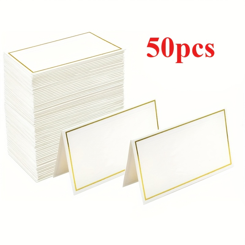 E-shop 100/50 Stück Goldfolie & Silberfolie Hochzeit Tischkarten - Premium Papier Tischkarten für Sitzordnung, kein benötigt