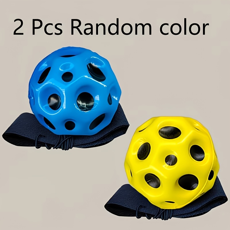 Wrist Elastic Ball, Ball, With Rope, Swinging Ball, Hole Ball, For Children's Reaction Training, Pu Foam Rebound Ball. (random Color)