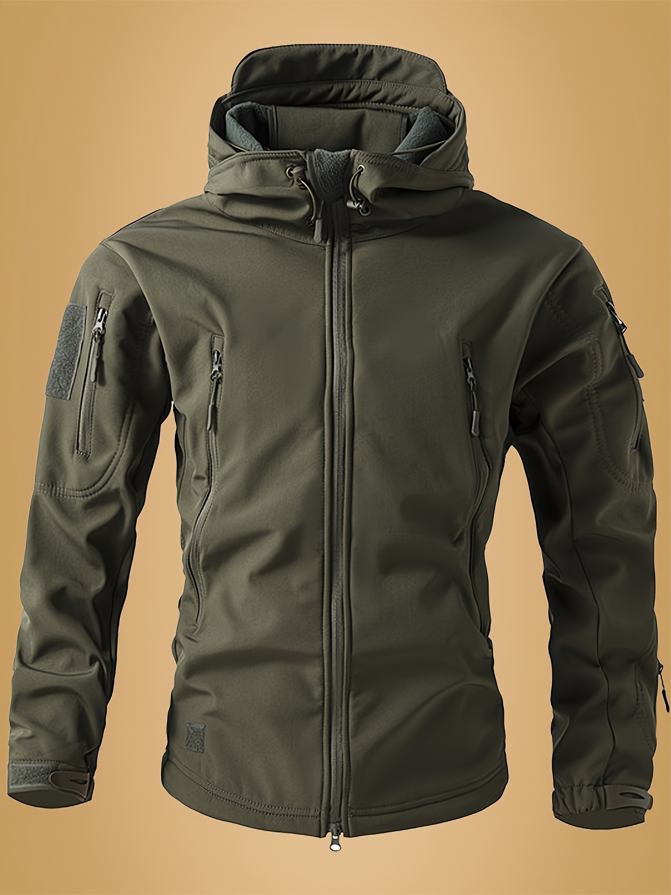 water obm mens hooded jacket softshell fleece Temu Saudi Arabia