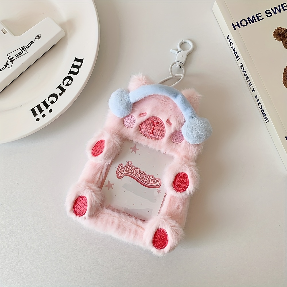 Cartoon Cat Ear Headphones, Three-Inch Plush Idol Photo Protective Case.
