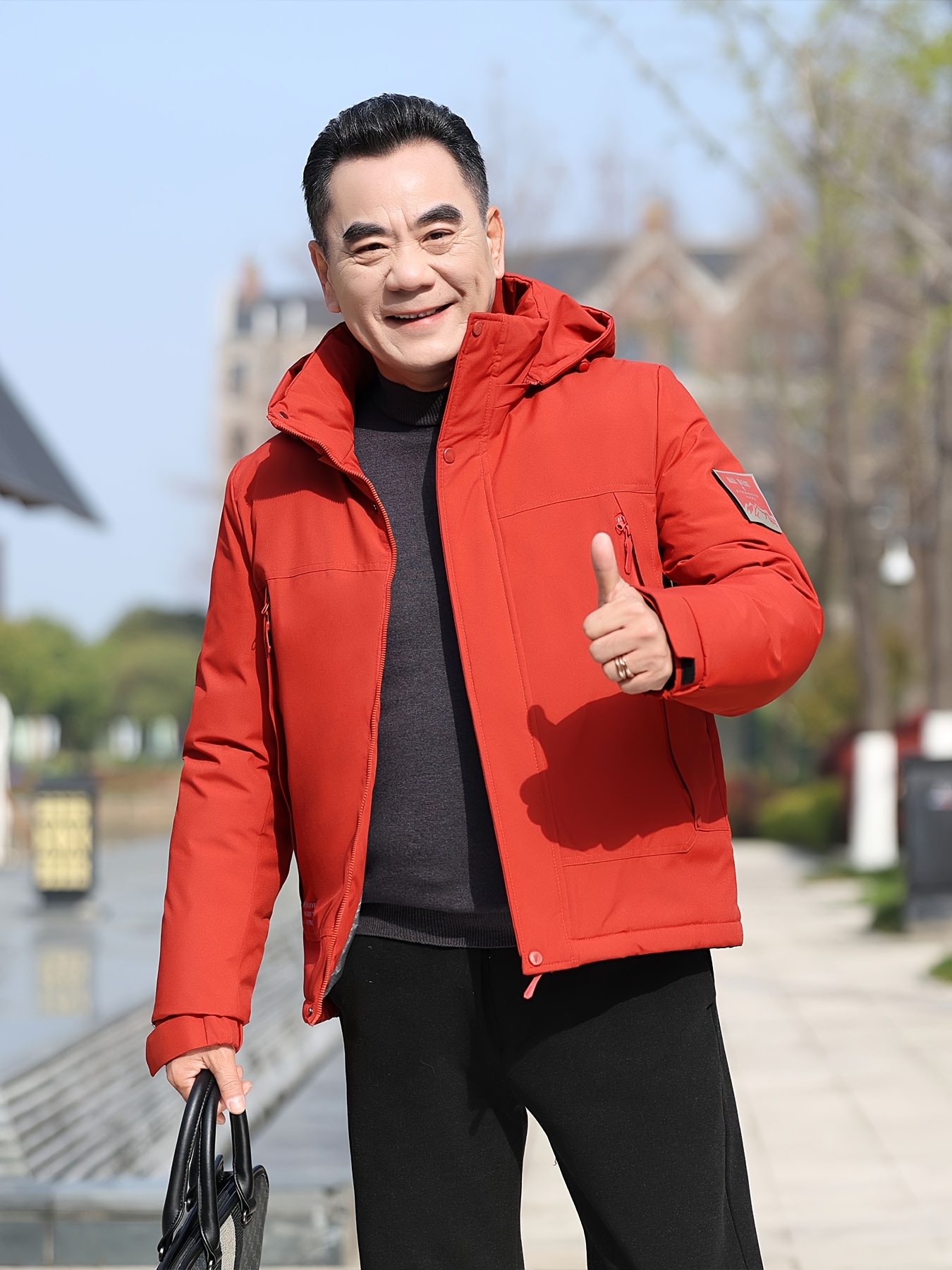 Men's Thickened Winter Ski Jacket, Casual Outdoor Windbreaker