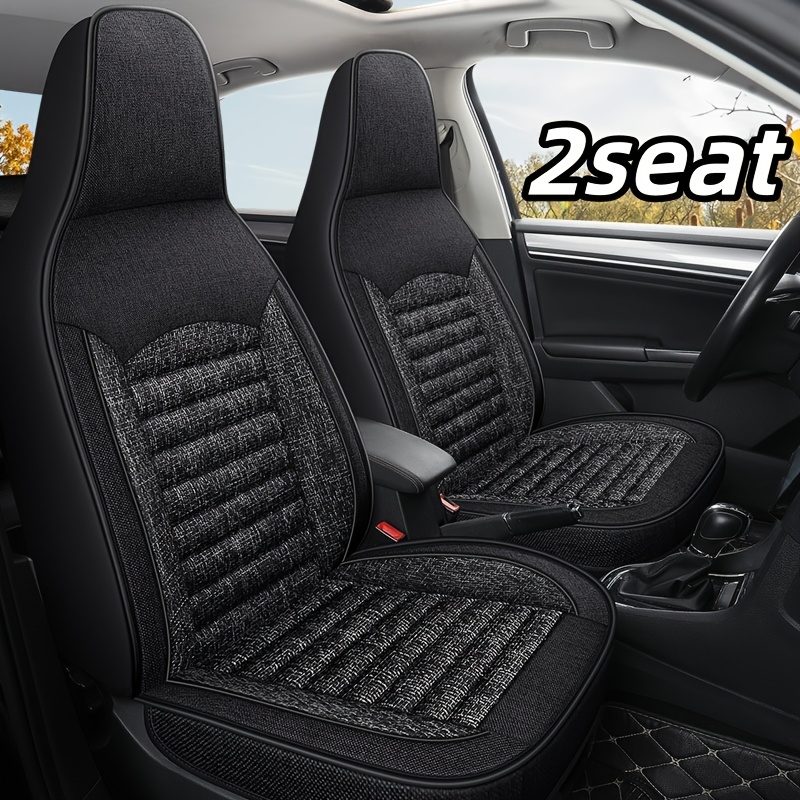 TEMU 2pcs Double Seat Suitable Attractive Durable Breathable Full Coverage Breathable Integrated Burlap Car Interior Seat Cover Set Cushion, Stylish