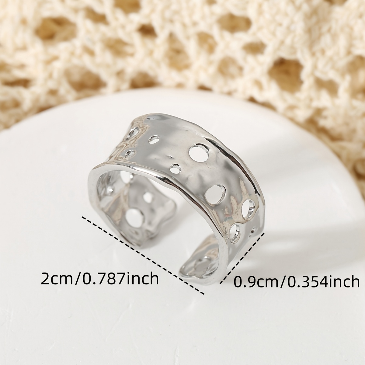 Exquisite Irregular Hollow Adjustable Ring, Unisex Fashion