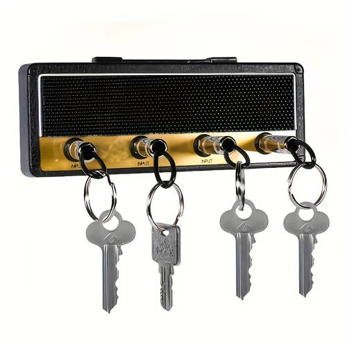 1pc home decor vintage key rack storage box wall decoration with 4 plug key holder music key holder with round ring holiday gift for