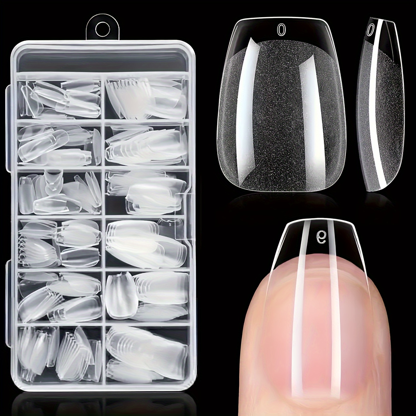 

240pcs Soft Gel Nail Tips, Half Matte Clear Acrylic Nail Tips Full Cover Extra Short Ballet Fake Nail Tips For Nail Extension Manicure Tools For Nail Art Design, 12 Sizes