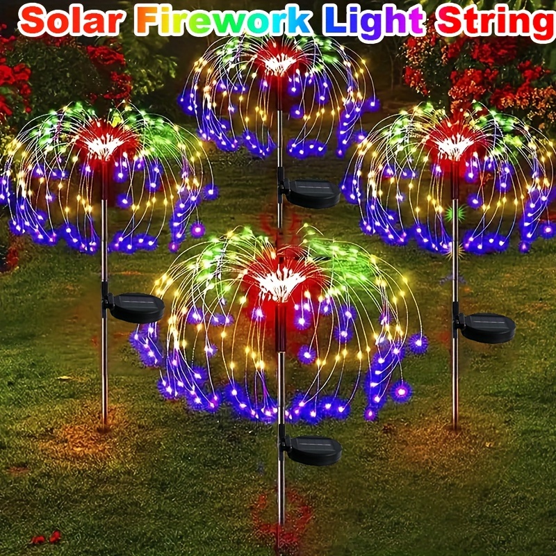 

1pc Solar Lawn Light, Led Solar Fireworks Light, Led Outdoor Fairy Copper Wire Light String, Home Decoration, Bedroom Decoration, Wedding Decoration, Holiday Decoration, Garden Decoration