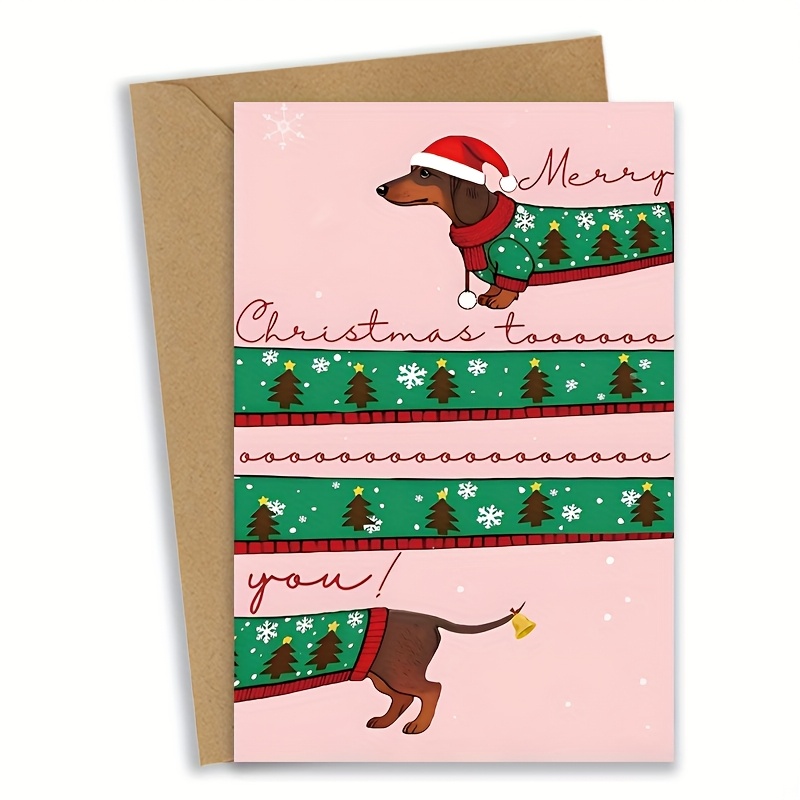 Funny Dachshund Christmas Card, -themed Greeting For Dog Lovers & Family, Perfect For Christmas Gifts &