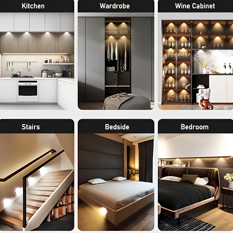 USB Rechargeable LED Round Light, Button Night Light, 3 Color Dimmable, Magnetic Installation, Portable Bedside Lamp, Suitable for Kitchen, Bedside, Wardrobe Hallway, Reading, And Stage Lighting