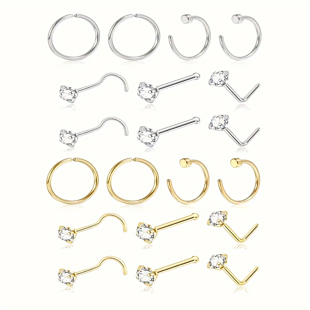 

10pcs Steel & Set Zirconia - For Or Parties