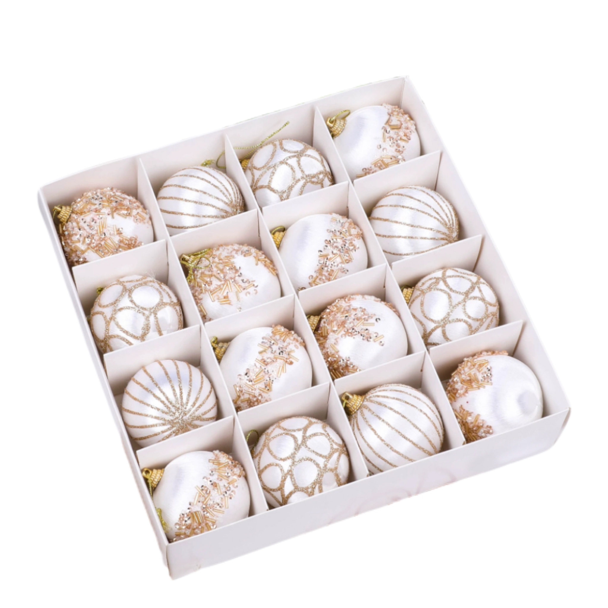 Image of A Set Of 16 Hand-painted 6cm Christmas Ornaments In Gift Box, Suitable For Parties, Tree Decorations, Winter And Home Décor Sinterklaas