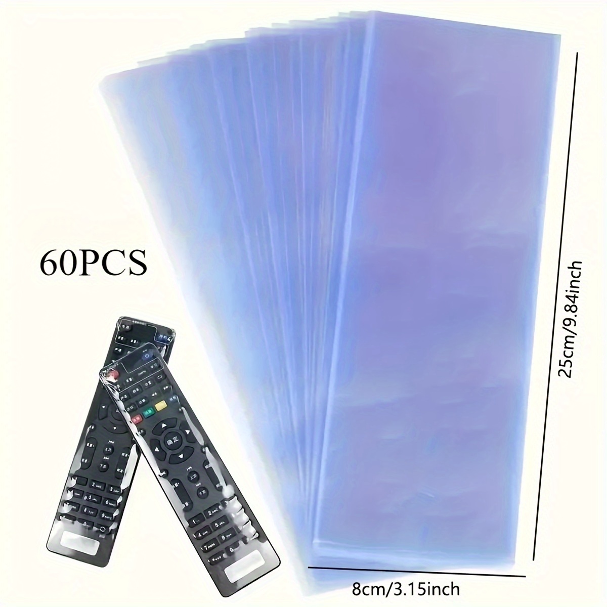 30/60pcs Pvc Transparent Heat Shrink Protective Film, Suitable For Video Conditioner Remotes, Collectibles, Jewelry, Etc., Dustproof And Protective Sleeve