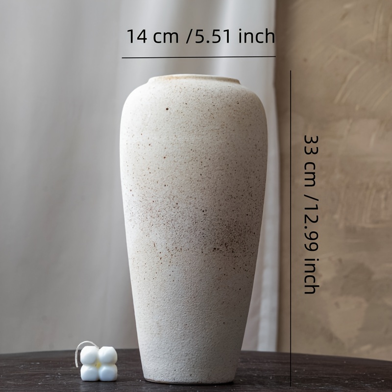 Image of Vintage Minimalist Vase, Off-white Decor, Elegant Centerpiece For Living Room Dining Table Or Fireplace - Hand Wash - Durable Ceramic Material - Suitable For Modern Or Traditional Interior Decoration