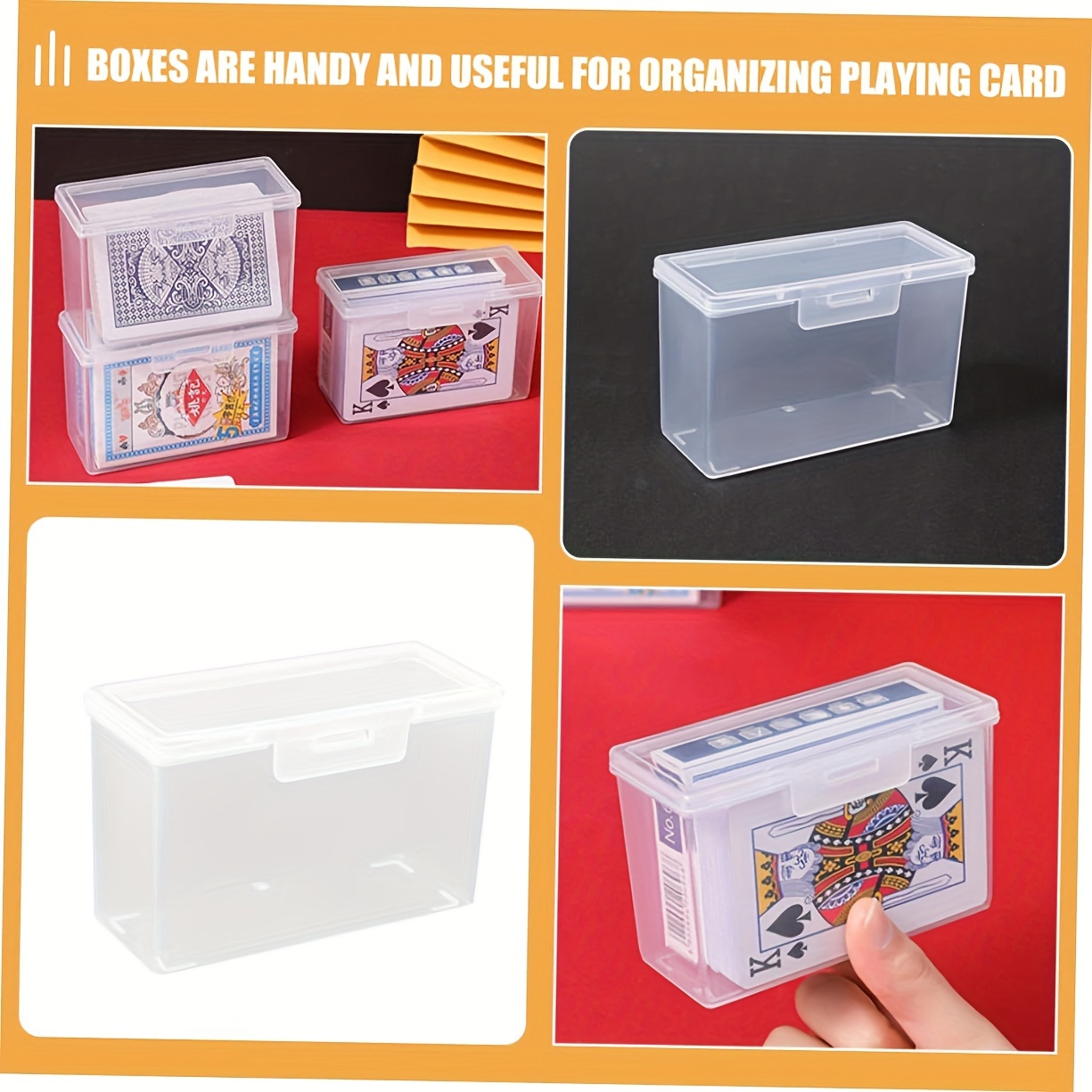 Set De 3 Cajas Transparentes Para Cartas – Organizador Rectangular De 10x7x3.5 Cm, Tapa Con Cierre A Presión, PP Duradero, Ideal Para Naipes, Joyas Y Pequeños Objetos