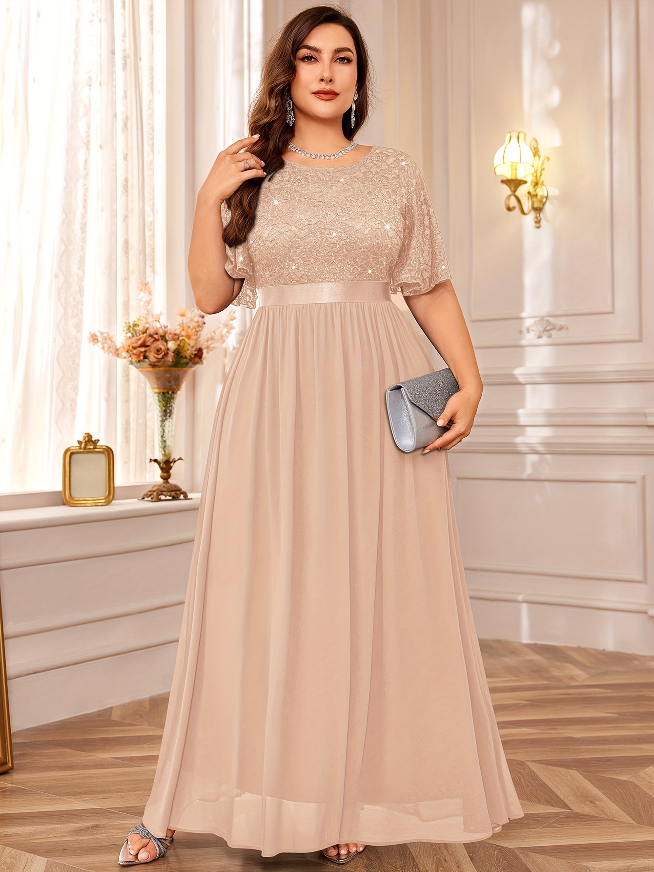 plus size plus size p53210 plus size women elegant sequin - Temu