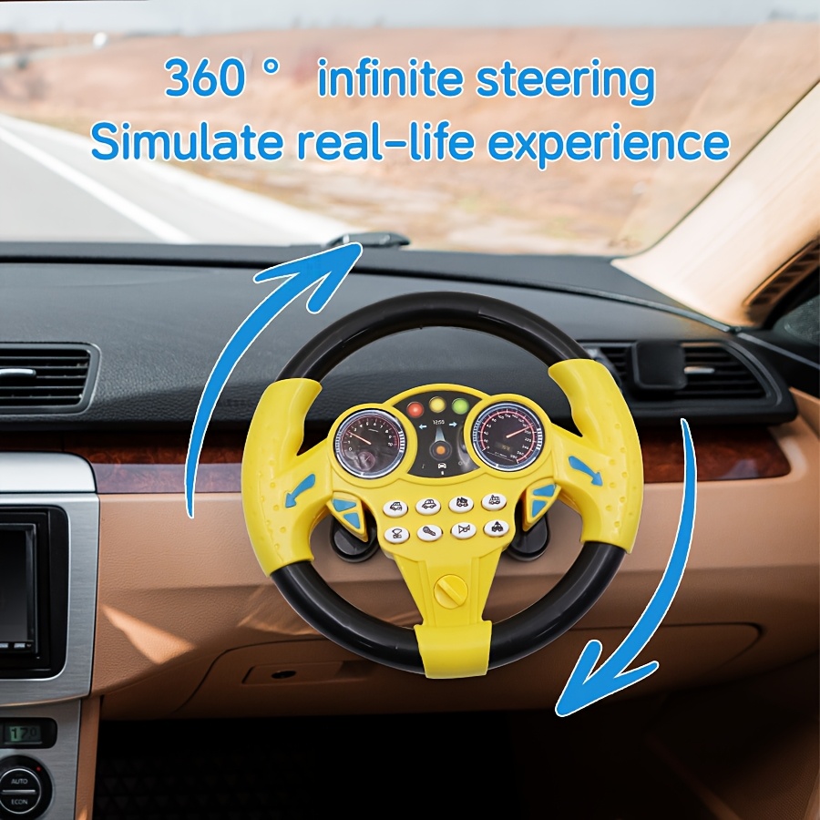 kids driving simulator steering wheel toy with suction cups interactive car wheel for educational play plastic material multi functional with sound effects gift for children   6