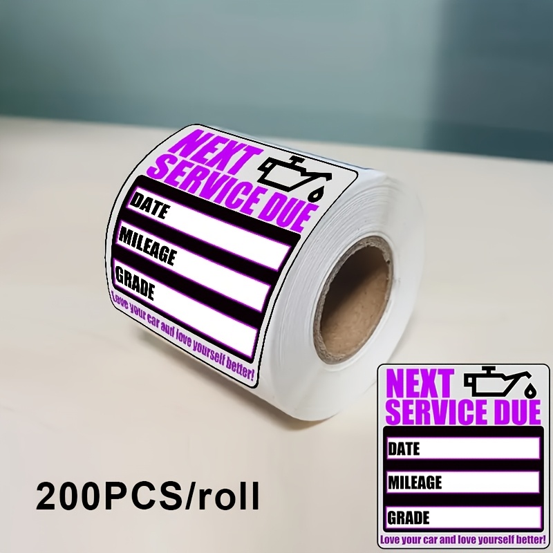 Image of 200pcs Oil Change Stickers Compatible For, Motorcycles,, Atvs - Service Due Reminders With Next Service Date Labeling, Easy-tear Paper Labels (200pcs) 2×2inch/5×5cm