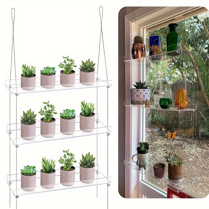 hanging acrylic plant shelves windows height adjustable - Temu Netherlands