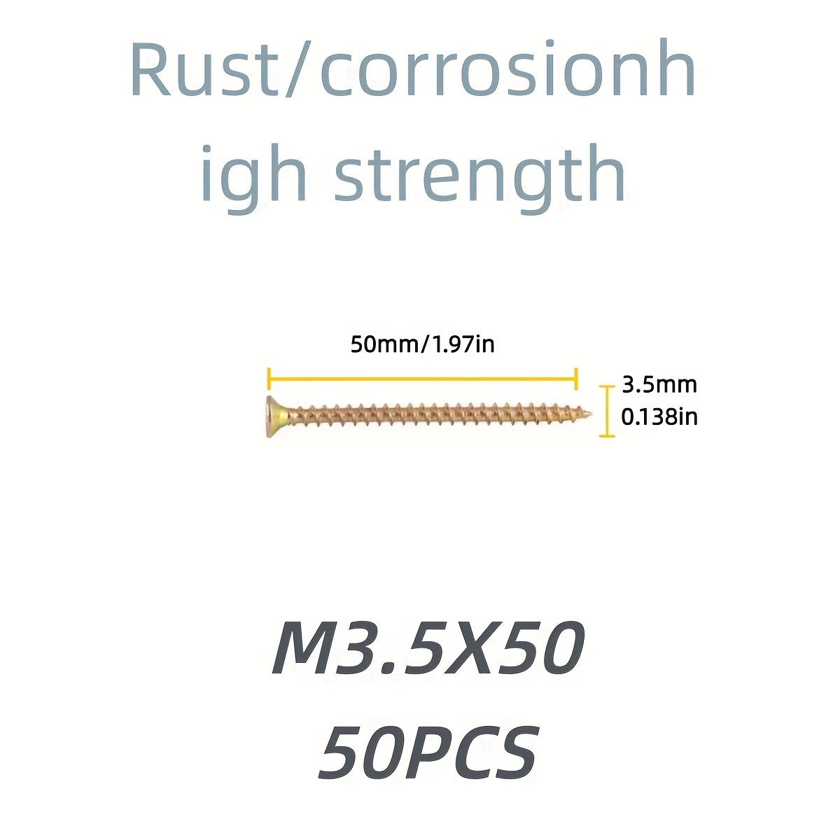 TEMU 50pcs Of High Strength Alloy Self Tapping Screws, Wood Screws, M3.5 Drilling Screws, Suitable For Fiberboard & Wood - Matte Industrial Hardware