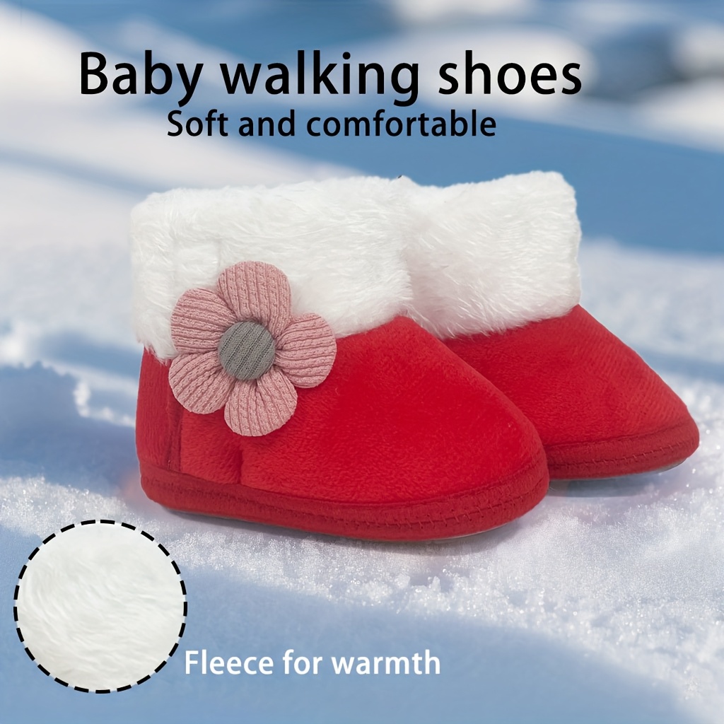 Adorable Princess Baby Shoes Soft Sole Winter 0-12 Months Toddler Walking Shoes Before School