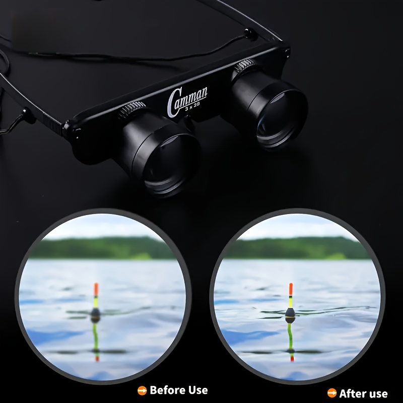 1 pieza, equipo de observación de pesca para gafas 3 en 1 - Conjunto de prismáticos y lupa con caja de almacenamiento - Compacto y portátil, adecuado para caza, pesca, observación de aves - Negro, diseño óptico de precisión