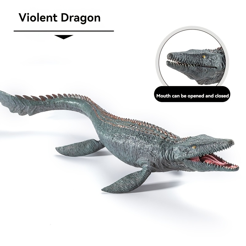Image of [prehistoric Overlord] Simulation Tyrannical Mosasaurus Solid Hard Glue Mouth Can Open And Close Model Toy Ornament Collectible Large Size 37.5cm