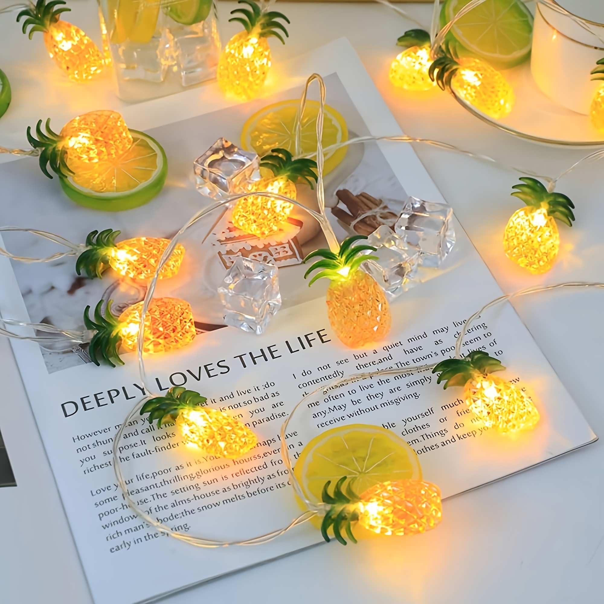 1pc Pineapple Led String Lights - Battery Operated (batteries Not Included), Suitable For Parties, Bedrooms, Homes, Birthday Celebrations, And Themed Gift Decorations